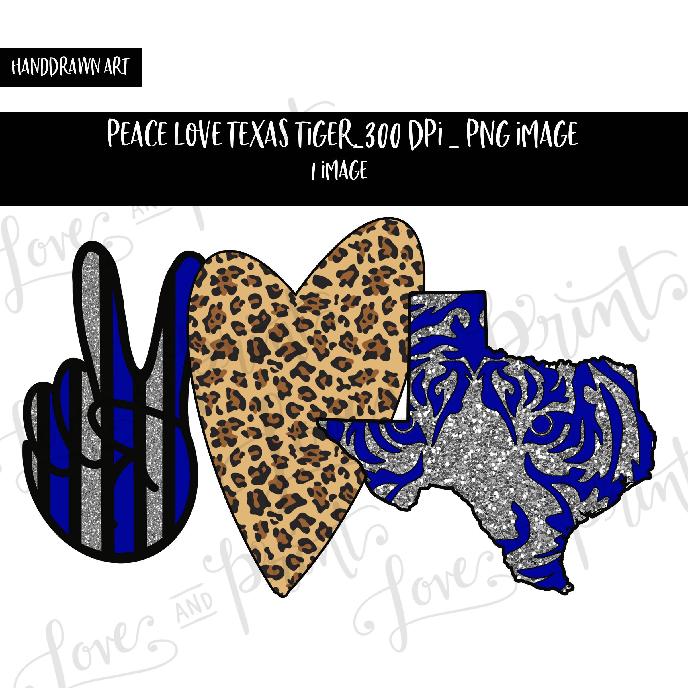 Geaux Tigers Hand Drawn Sublimation Design