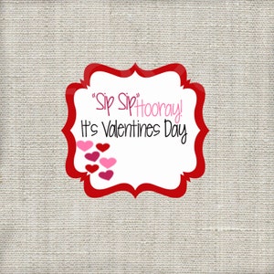 Sip Sip Hooray Silly Straw Valentine Printable - Instant Download - Valentine Cards