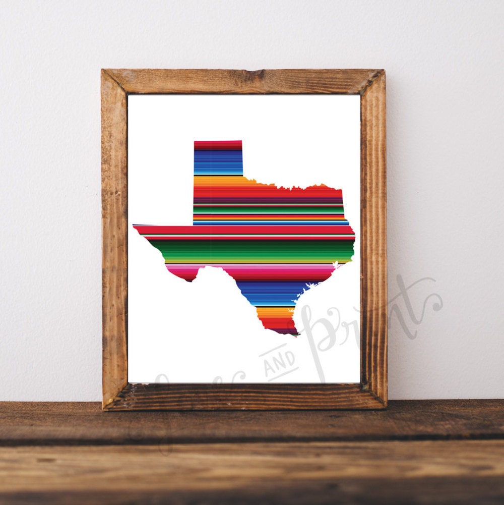 Serape Texas Print Mexican Blanket Texas Serap Texas Art Etsy