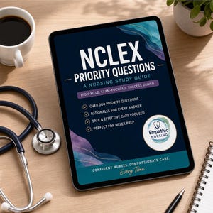 NCLEX prioriterade frågor fusklapp | Studiehandledning för sjuksköterskestudenter | Utskrivbar PDF