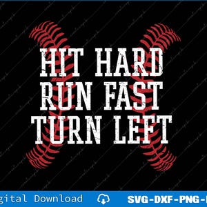 Honkbal geraakt hard rennen snel linksaf Svg, png digitale bestanden