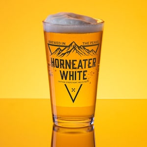 Horneater White Pint Glass | Stormlight Archive Inspired Beer Glass | Cosmere Barware Gift | Fantasy Glassware