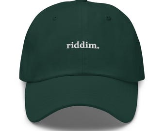 Riddim Embroidered Dad Hat – Dubstep Basshead Gift – EDM Festival Cap – Unisex Rave Streetwear – Wook Style Minimalist Riddim Hat