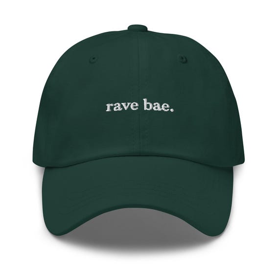 Rave Bae Embroidered Dad Hat – Festival Flirt Gift – EDM 