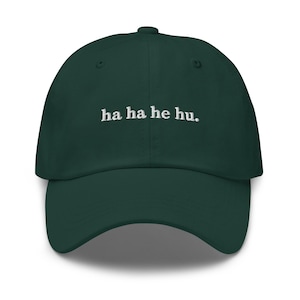 hahahehu Embroidered Dad Hat – EDM Raver Meme Cap – Festival Streetwear – Unisex Funny Minimalist Gift – Viral TikTok Dubstep Hat