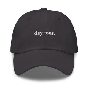 Day Four Embroidered Dad Hat – EDM Festival Streetwear Cap – Minimalist Rave Outfit Gift – Unisex PLUR Techno House Bass Hat