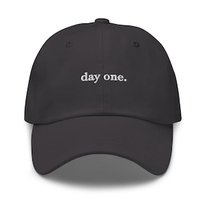 Day One Embroidered Dad Hat – EDM Festival Streetwear Cap – Minimalist Rave Outfit Gift – Unisex PLUR Techno House Bass Hat