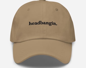 Headbangin. Embroidered Dad Hat – Riddim Basshead Rave Cap – Dubstep Festival Streetwear – Unisex EDM Gift – Wook Techno Outfit Hat