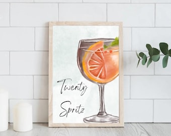 Descarga digital del cartel de cumpleaños "Veinte Spritz"