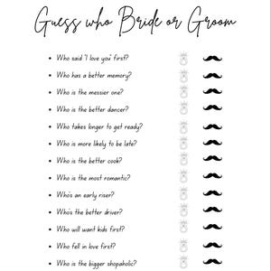 Guess who Bride or Groom