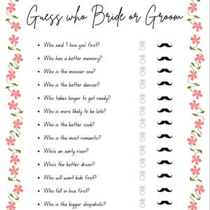 Guess who Bride or Groom