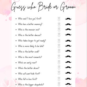 Guess who Bride or Groom