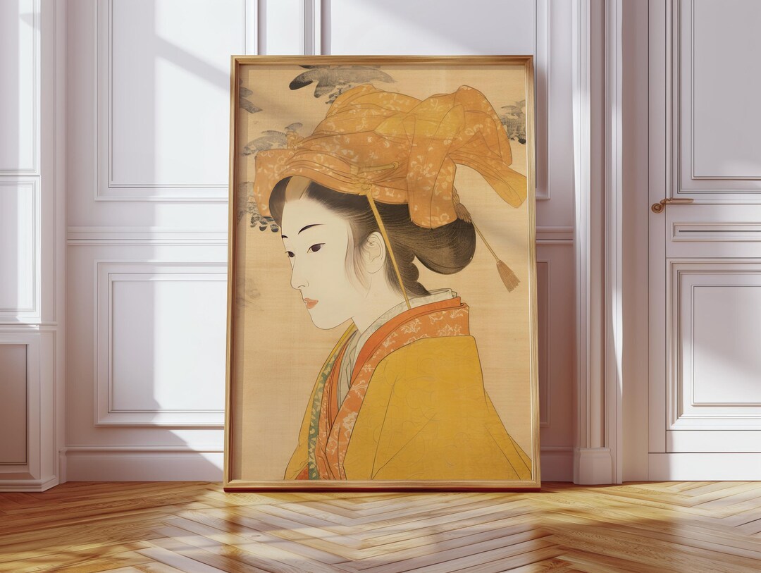 Japanese Geisha Portrait Printable Art - Traditional Asian Woman in ...