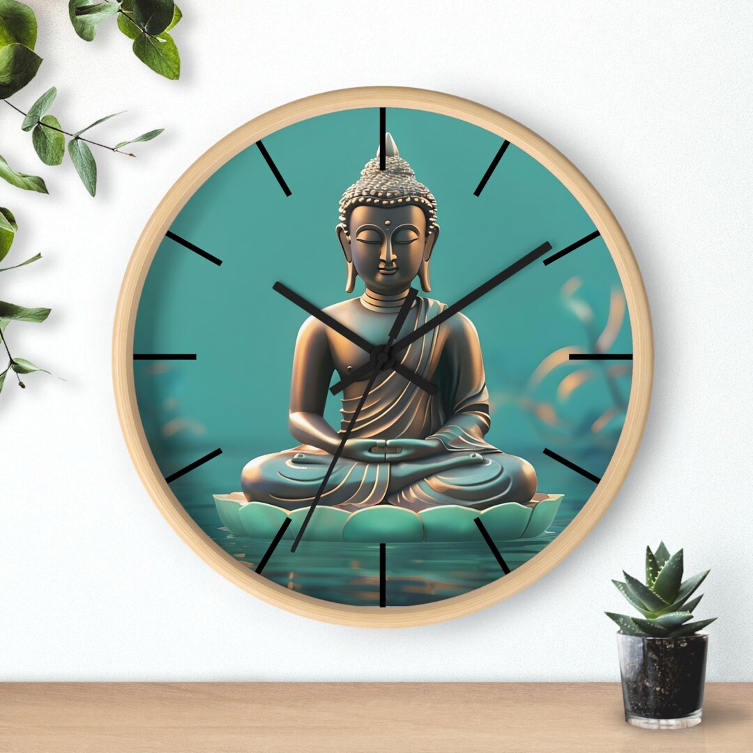 Serene Buddha Wall Clock - Meditation Home Decor, Zen Style Timepiece ...
