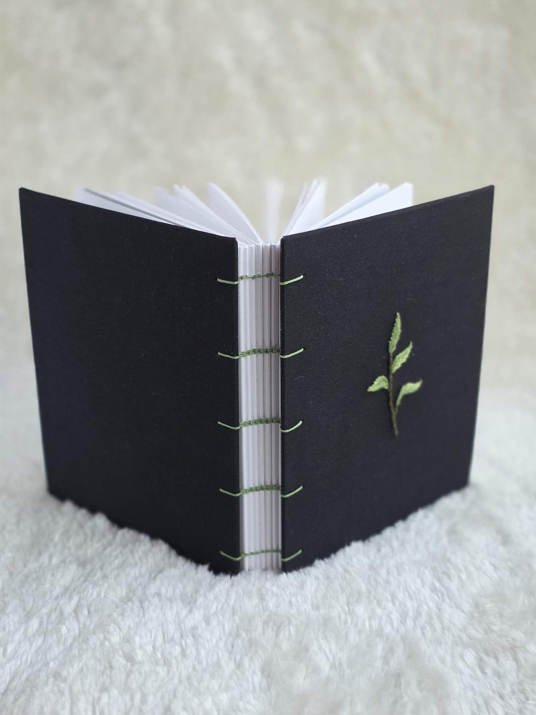 Handbound Notebook A6 - Coptic Bind - Decorative Embroidery - Etsy