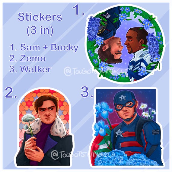 The Falcon & The Winter Soldier Glossy Finish Stickers