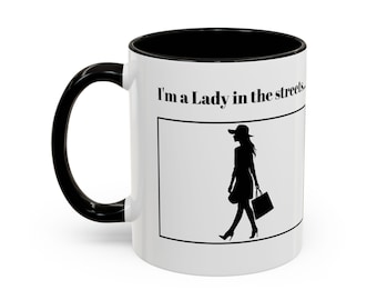 Funny Coffee Mug for Accountants, "A Lady in the Streets and a Freak in the Sheets" Bookkeeper, CPA Gift, Spreadsheet Humor, finance themed.