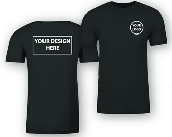 20 Custom Printed T-Shirts, Bulk Order,  Personalized Shirts, Your Text, Logo, or Design. Printed Front & Back. Employee uniforms, events.