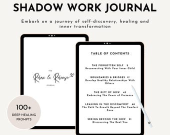 The Relax & Release Digital Shadow Work Journal: A Guide to Integrate and Transcend your Shadows  | Instant Download | 100+ Healing Prompts