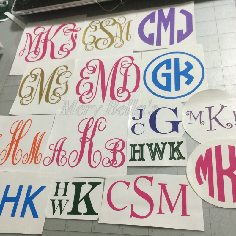Personalized Vinyl monogram decal /custom monogram/vinyl Etsy