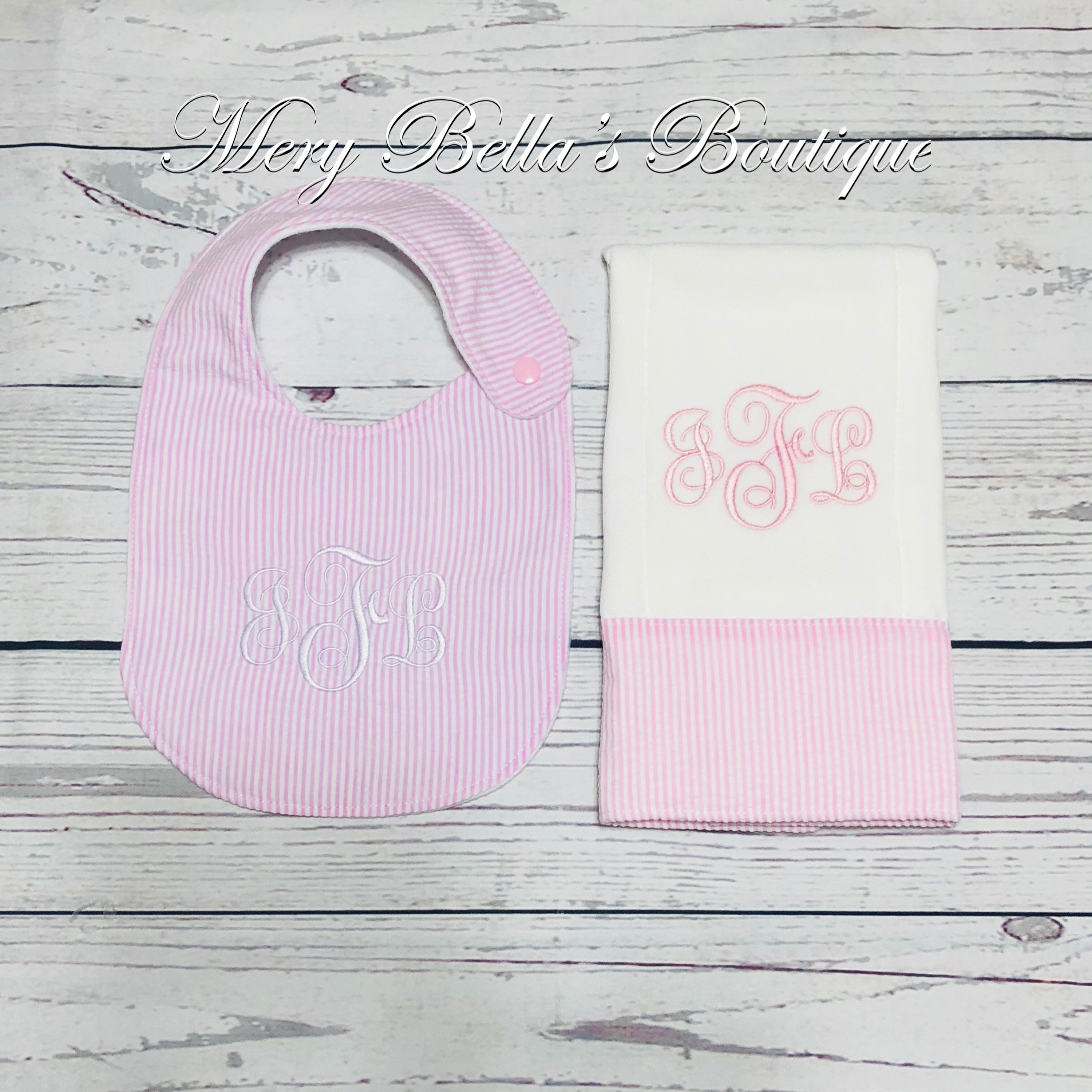personalized bib burp cloth classic monogram baby girl Baby gift customizable neutral baby baby boy twins Baby shower gift