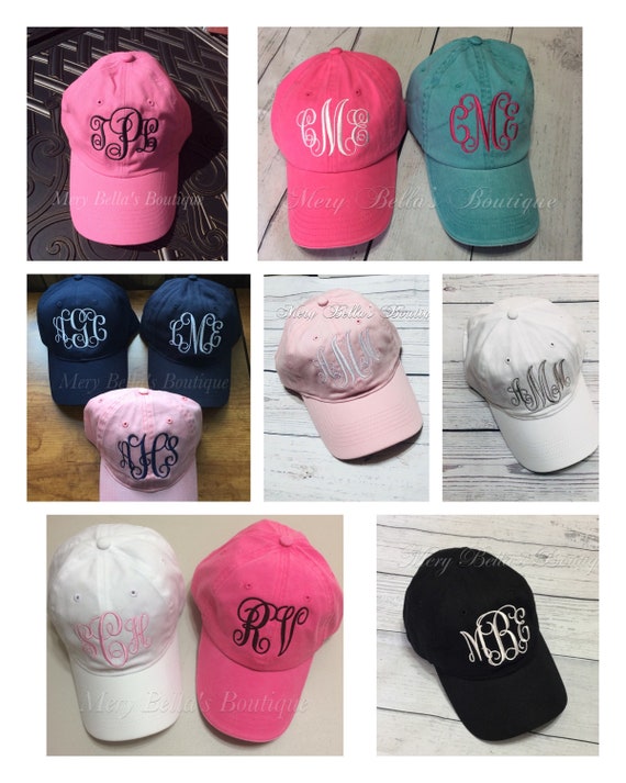 cute monogram hats