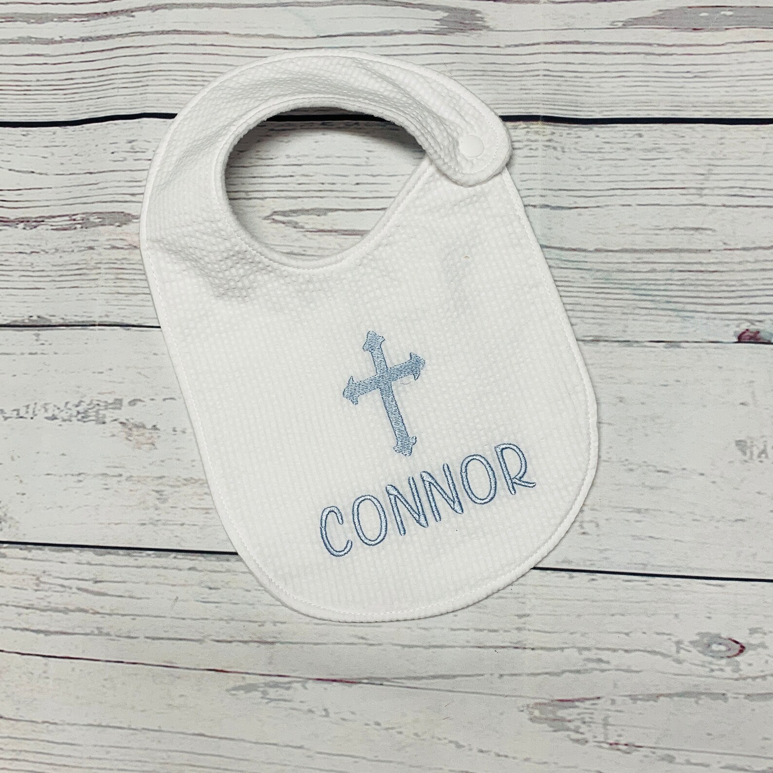 Baptismal Bib Christening Keepsake Gift Bib With Cross Etsy