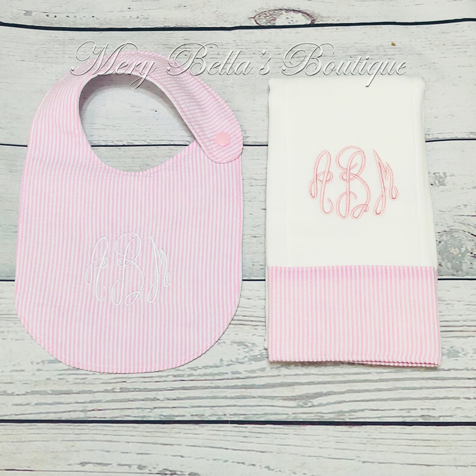 Embroidered bib personalized bibs baby shower gift monogram Etsy