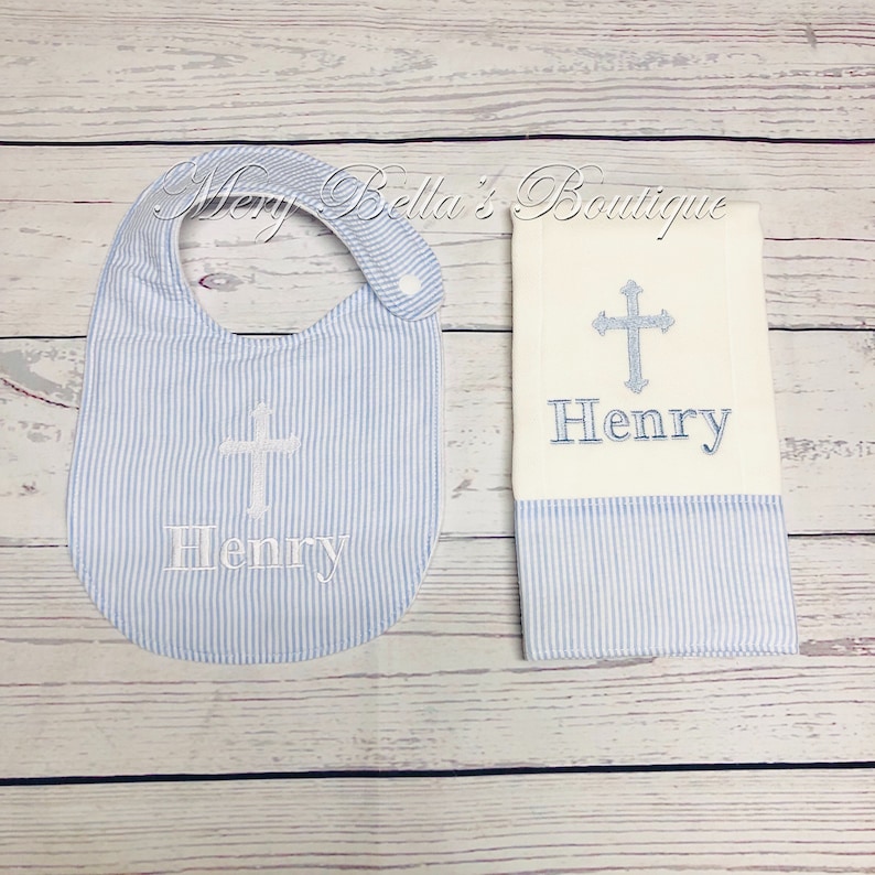 Baby Baptism Bib Christening Keepsake Gift Baby Boy Girl Etsy