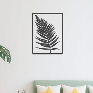 Palm Leaf Metal Wall Art, Boho Tropical Leaves Metal Wall Decor, Modern Farmhouse Accent, Leaf Wall Hanging,  Modern Nature Decor