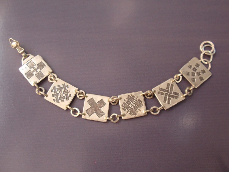 Sterling Silver Etched Linked Bracelet 1 Etsy