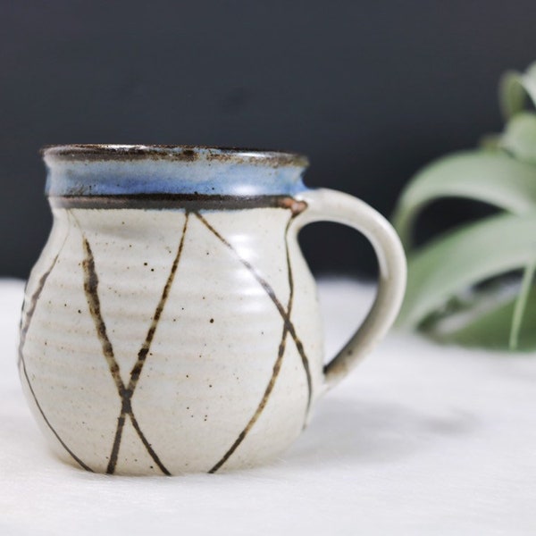 Studio Pottery Mug, Vintage Handmade Coffee Mug, Signed