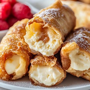Cheesecake Egg Rolls Recipe – Crispy Creamy Dessert | Printable PDF | Easy Fried Treat | Instant Digital Download