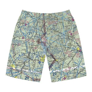 Luftfahrt Karte Herren Boardshorts - Perfekt für Sommerspaß, Strandtage, Reisen, Geschenke für Piloten, Abenteuer-Enthusiasten, Vatertag