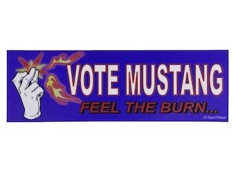 Alchemist Anime Politics Parody Bumper Sticker Vote Mustang Feel the Burn