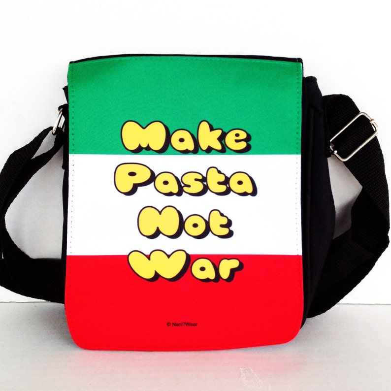 Italy Anime Messenger Bag Small: Make Pasta Not War FREE SHIPPING image 1