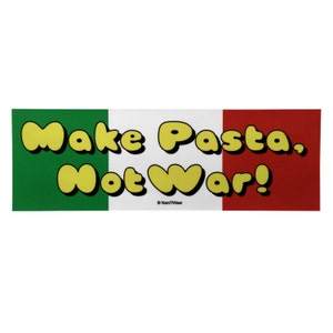 Anime Italy Bumper Sticker: Make Pasta Not War