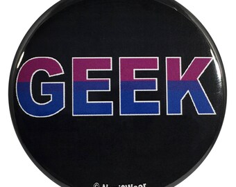 Bisexual Pride Flag Geek 2.25 Inch Button