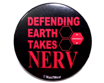 Evangelion 2-Inch Button - Defending Earth takes NERV