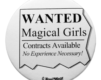 Magi Madoka 2.25-Inch Anime Button Wanted: Magical Girls