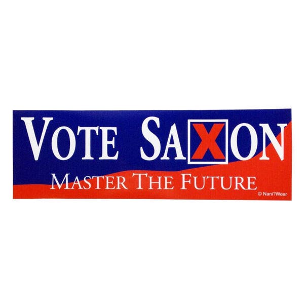 Who The Master Doctor Bumper Sticker: Vote Saxon