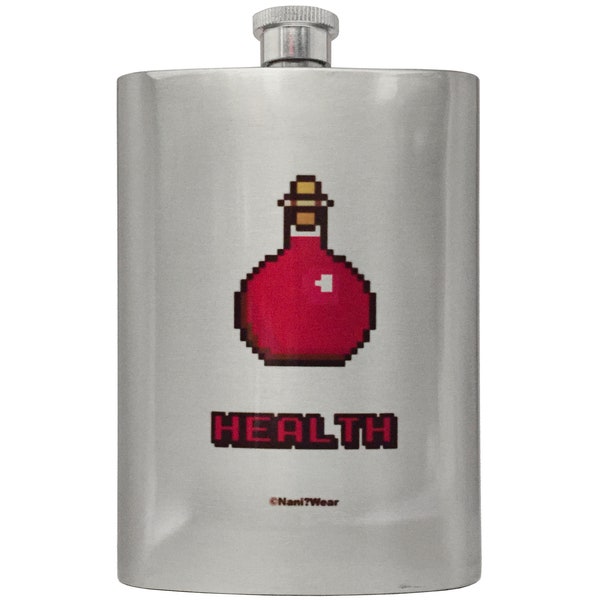 Health Potion Gaming 8 oz Flask FREE SHIPPING