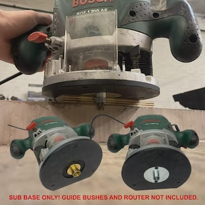 Sub Base Adaptor for Bosch POF 1200/1400 AE Router to Trend And Brass Guide Bush