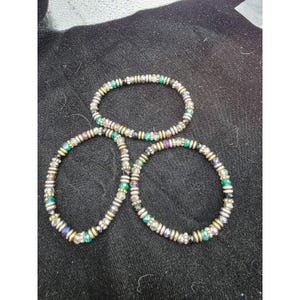 Premium Designs Feine Edelsteine Armbänder Frauen Einheitsgröße Stacking Stretch Silber Teal