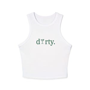 Crop Top - Dirty Martini Damen Ribbed Racer Tank, Festival Outfit, Sommerkleidung, Cocktailshirt, klein S, M, L, XL