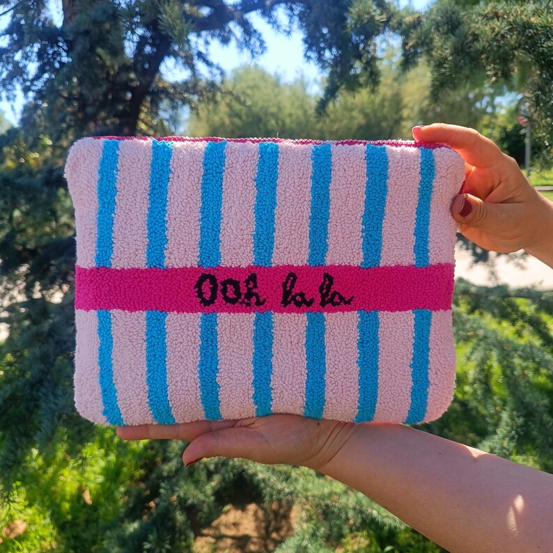 Unique Colorful Design Tablet Sleeve - Handmade Double Sided Punch Needle iPad Case image 4