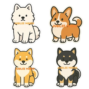 Cute Cartoon Dog of Shiba Inu Corgi Samoyed Pitbull