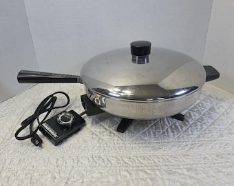 Vintage Farberware 12" elektrisk stekpanna Stekpanna B3000 rostfritt stål