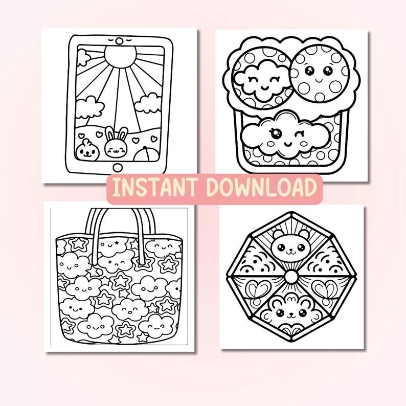 Kawaii Coloring Book - 300+ Cute and Easy Pages - Cute Animals ...