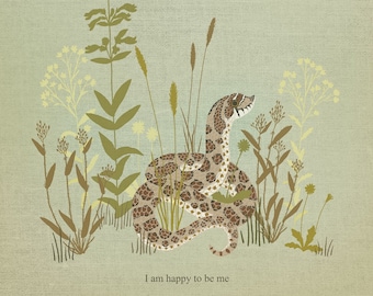 Hognose snake illustration print